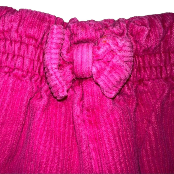 LITTLE girl’s hot pink wide whale corduroy pants w elastic waist - Picture 3 of 4